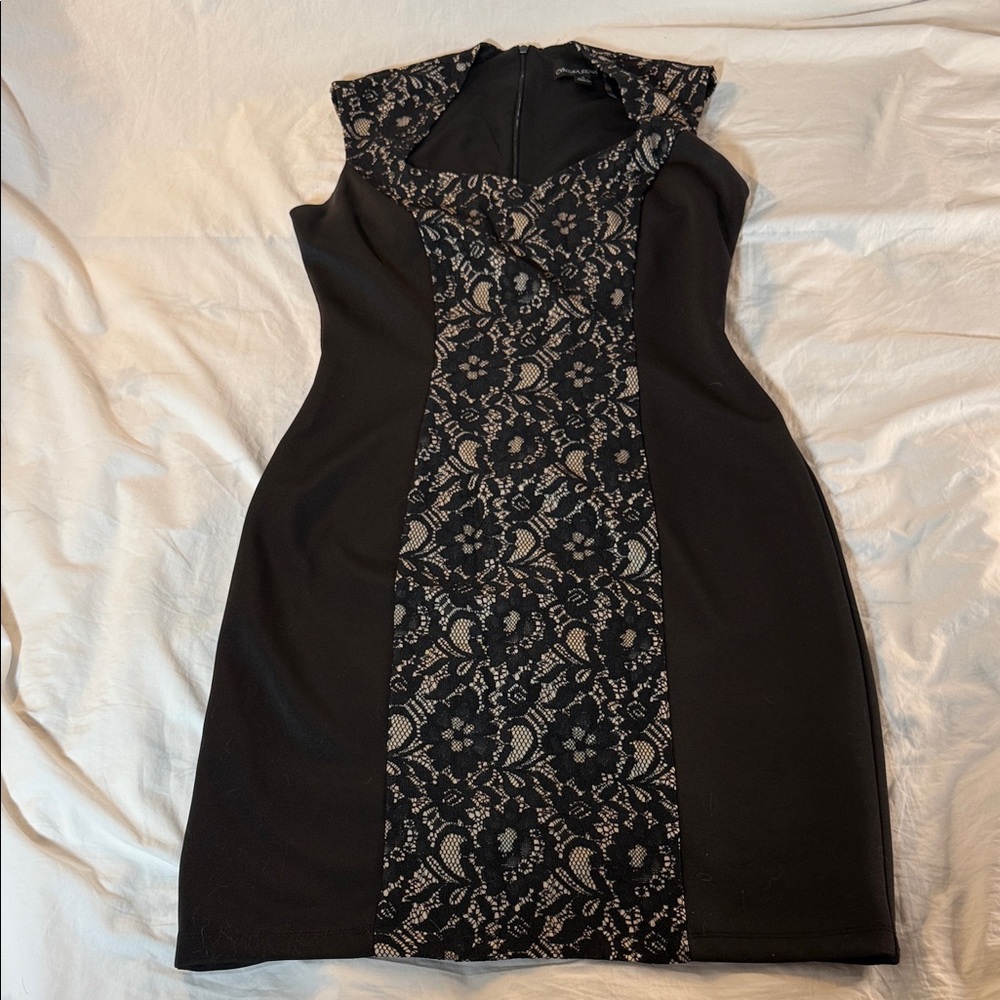 Cynthia Rowley Black Mini Dress with Lace